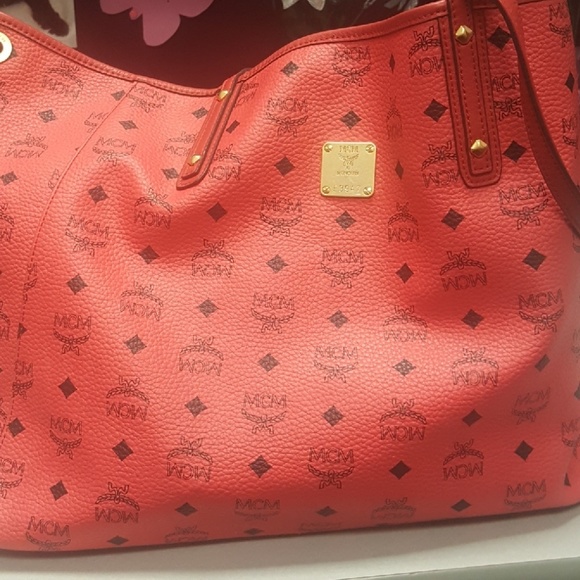 MCM Handbags - Authentic Red MCM Reversible Large Tote